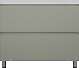 Style Line Тумба с белой раковиной Манхэттен 100 Plus эмаль олива матовая